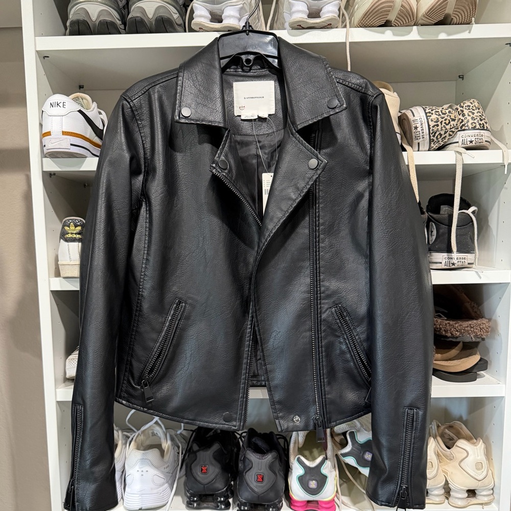 Anthropology, faux leather Moto jacket NWT size S
